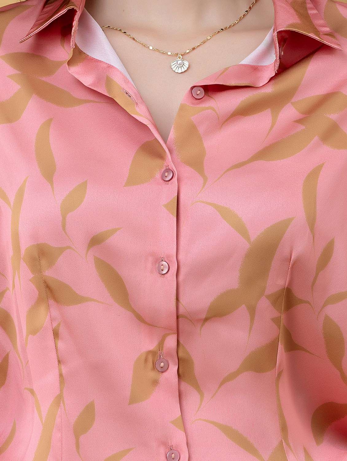 women printed collared long sleeve shirt - 22443487 -  Standard Image - 1
