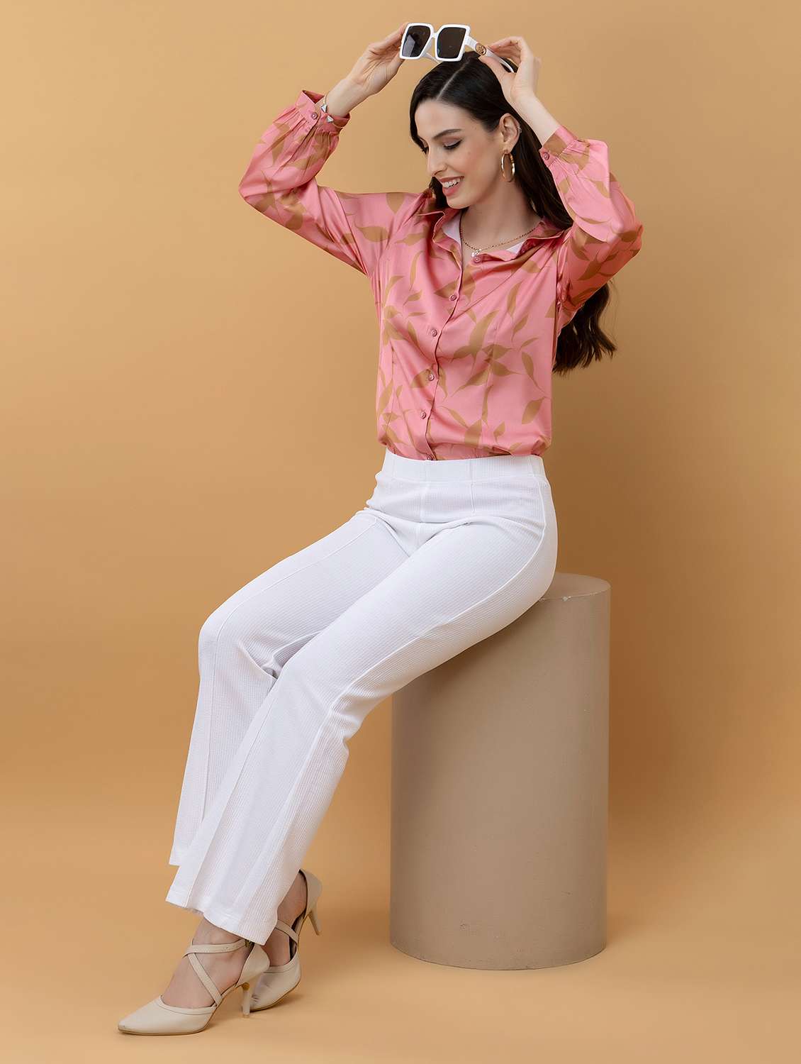 women printed collared long sleeve shirt - 22443487 -  Standard Image - 6