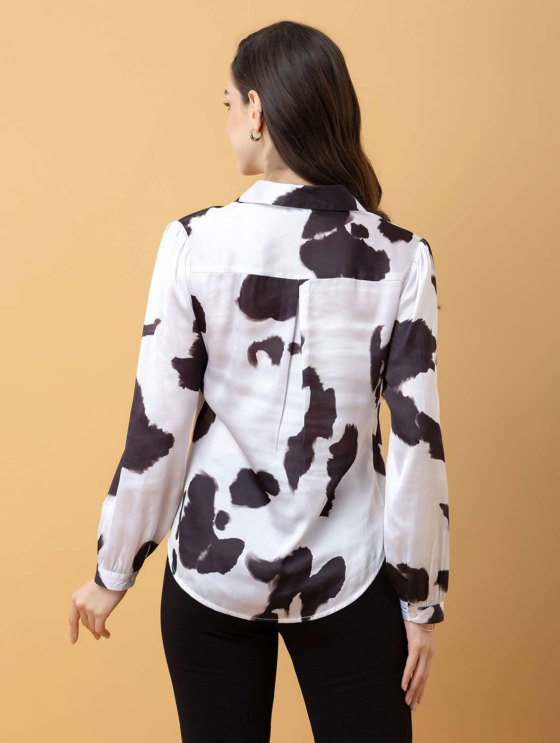 women printed collared long sleeve shirt - 22443489 -  Standard Image - 4