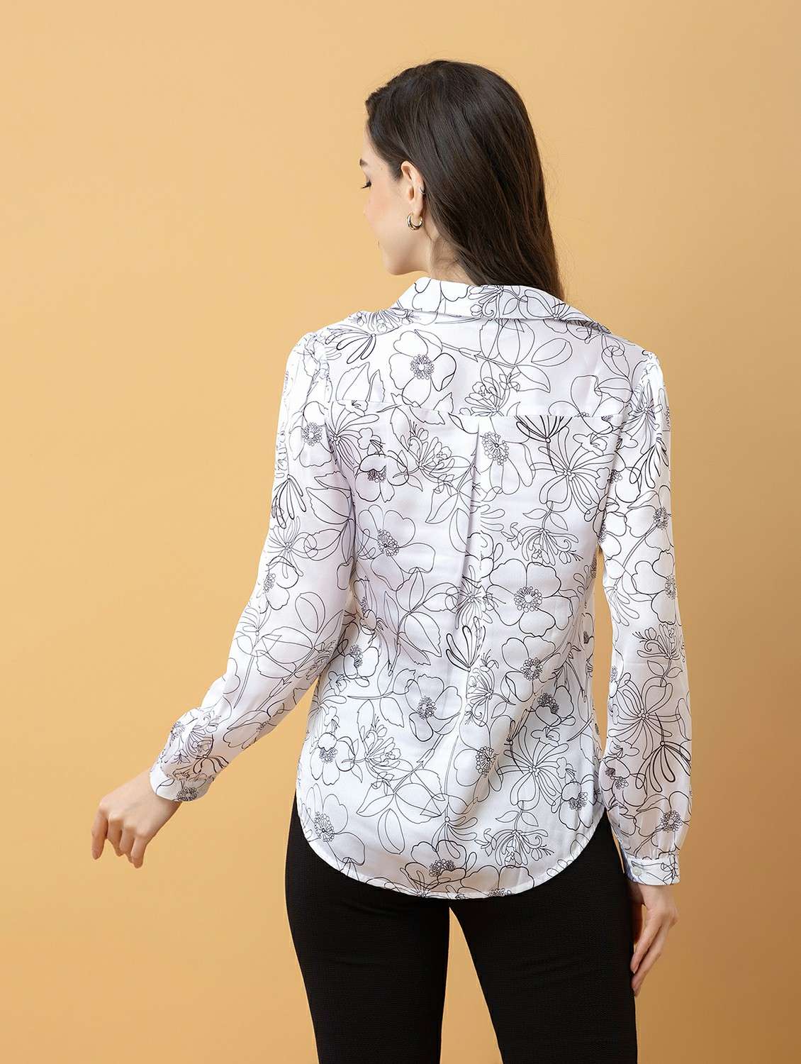 women printed collared long sleeve shirt - 22443490 -  Standard Image - 4