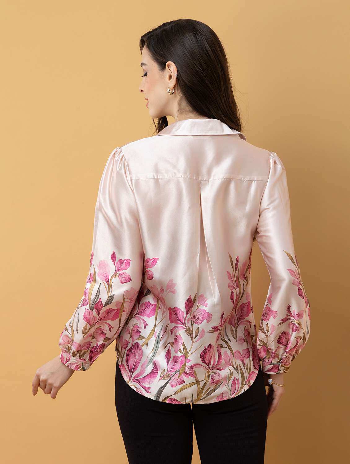 women printed collared long sleeve shirt - 22443491 -  Standard Image - 4