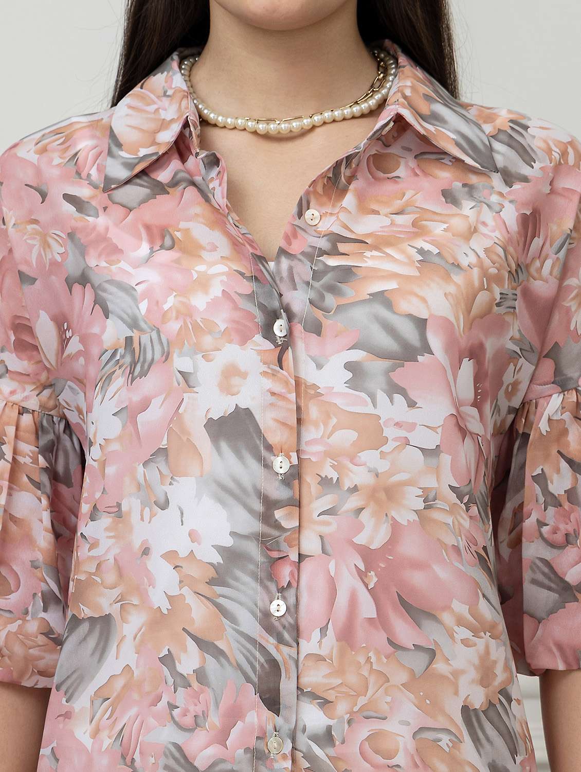 Women Floral Multi Georgette Regular Shirt - 22443513 -  Standard Image - 1