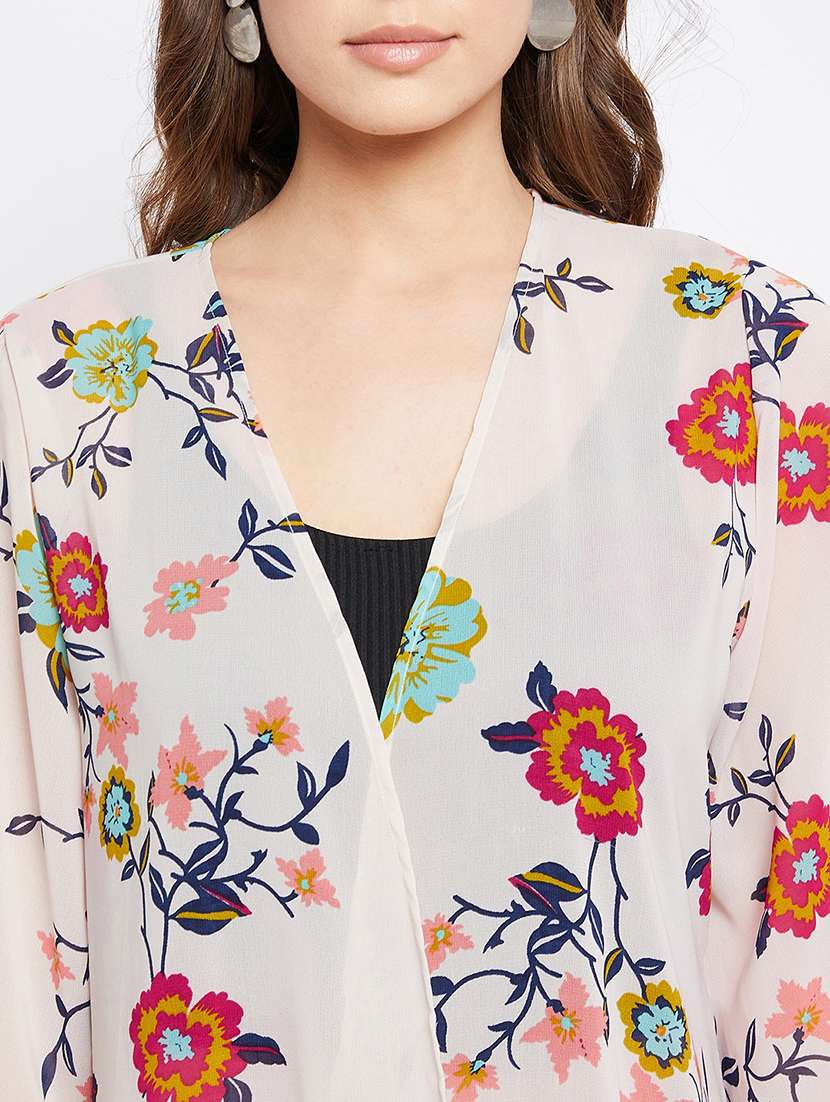 women printed three quarter sleeve shrug - 22443550 -  Standard Image - 1