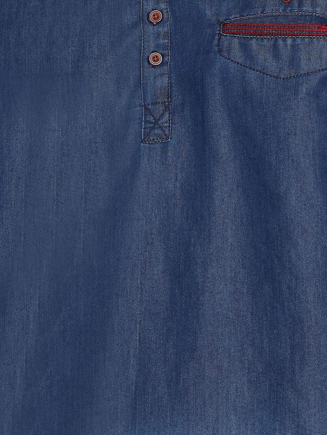 men ombre mandarin neck short kurta - 22443558 -  Standard Image - 4