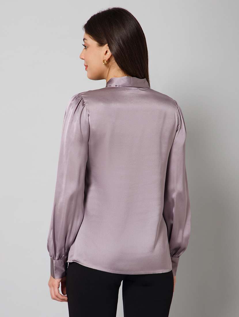 women solid long sleeve regular top - 22443566 -  Standard Image - 4