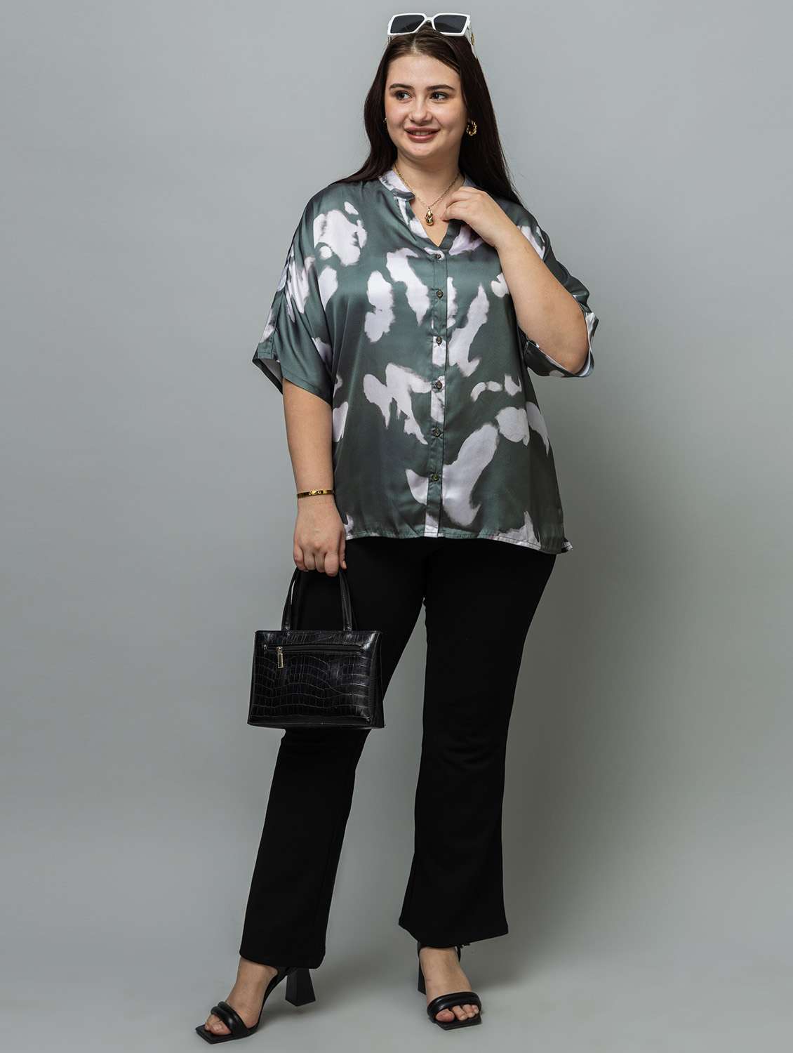 women plus size pinted short sleeve top - 22443568 -  Standard Image - 6
