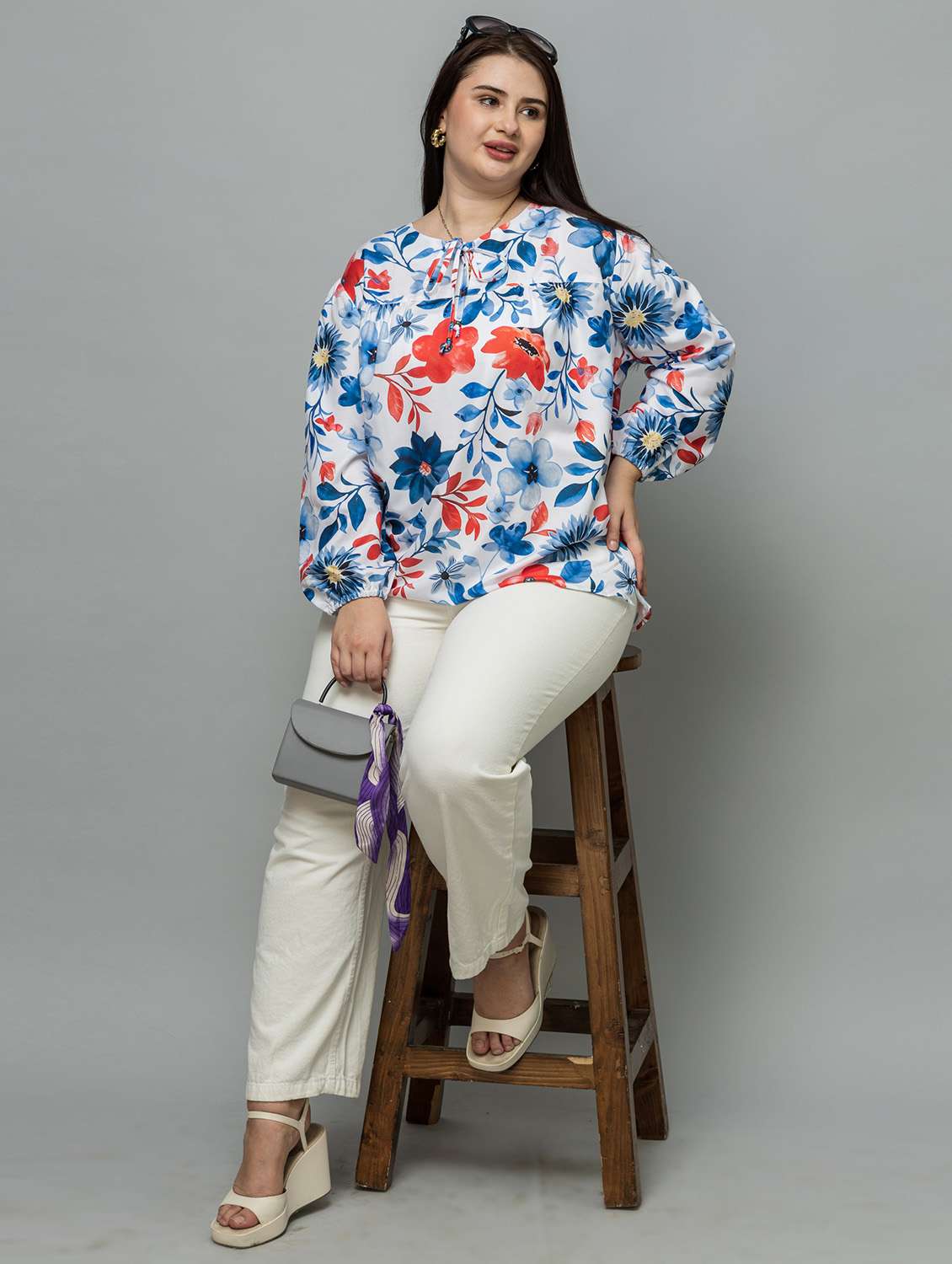women plus size printed long sleeve top - 22443569 -  Standard Image - 6