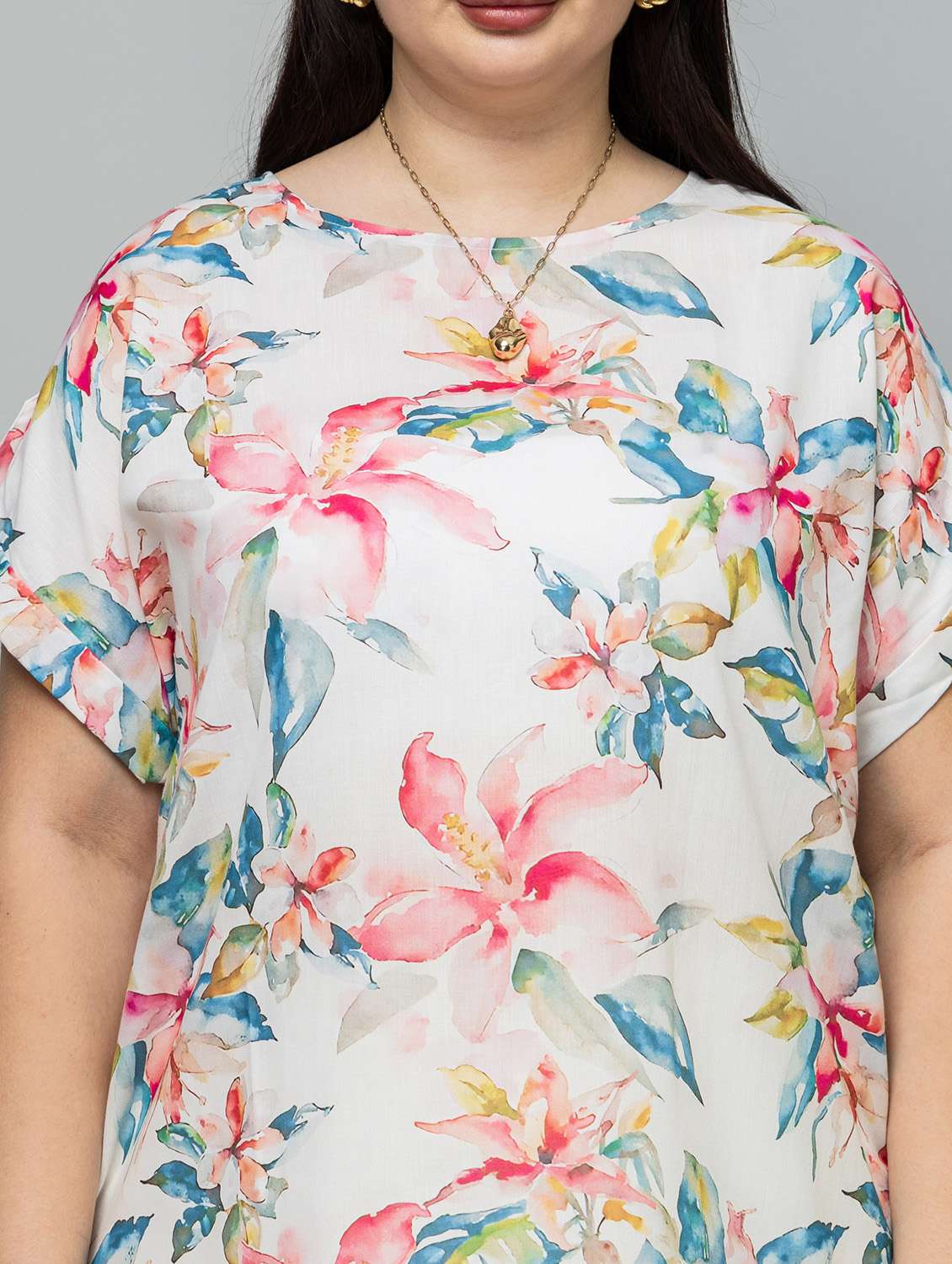 women floral white rayon regular top - 22443571 -  Standard Image - 1
