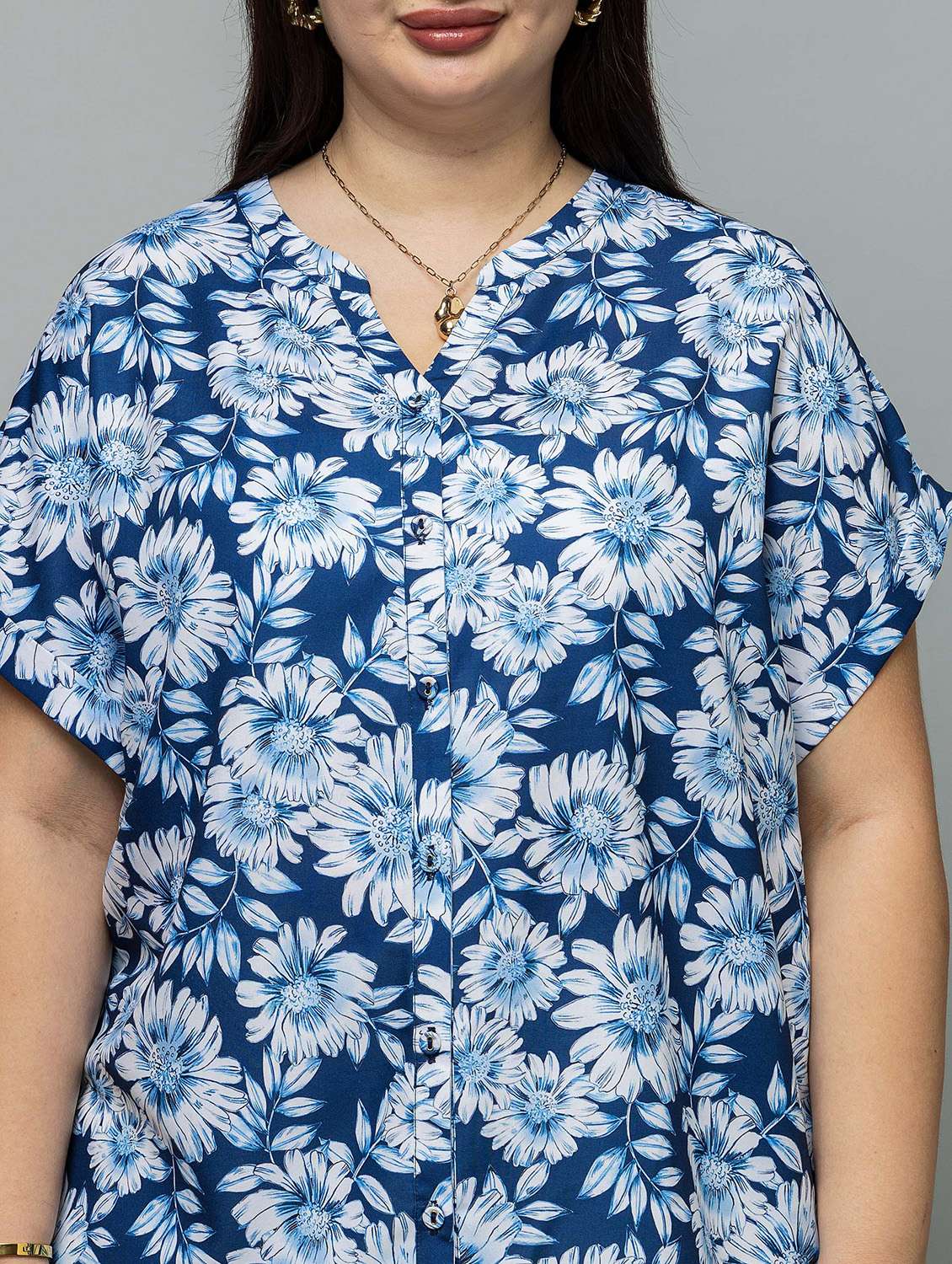 women plus size pinted short sleeve top - 22443572 -  Standard Image - 1