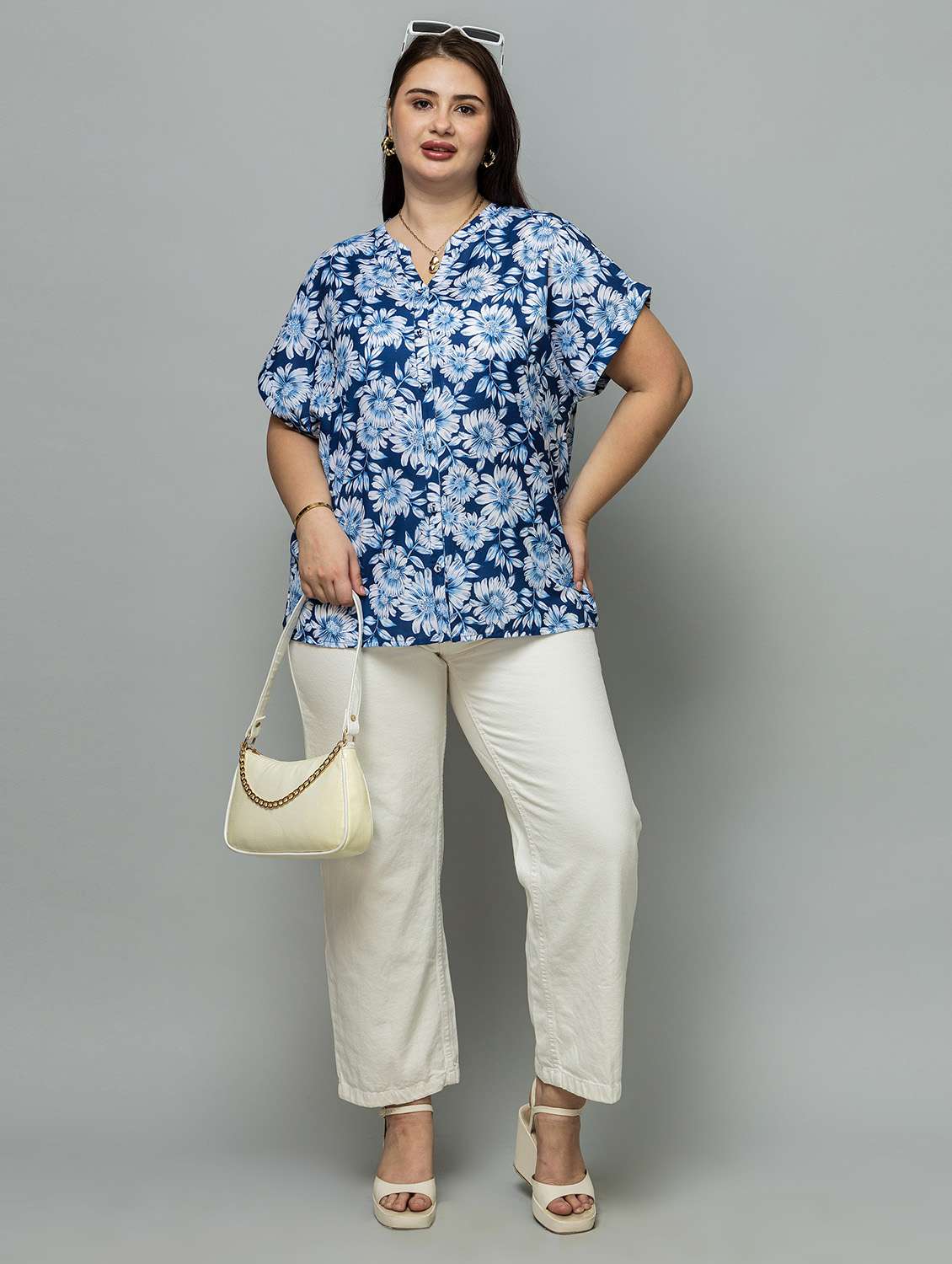 women plus size pinted short sleeve top - 22443572 -  Standard Image - 6