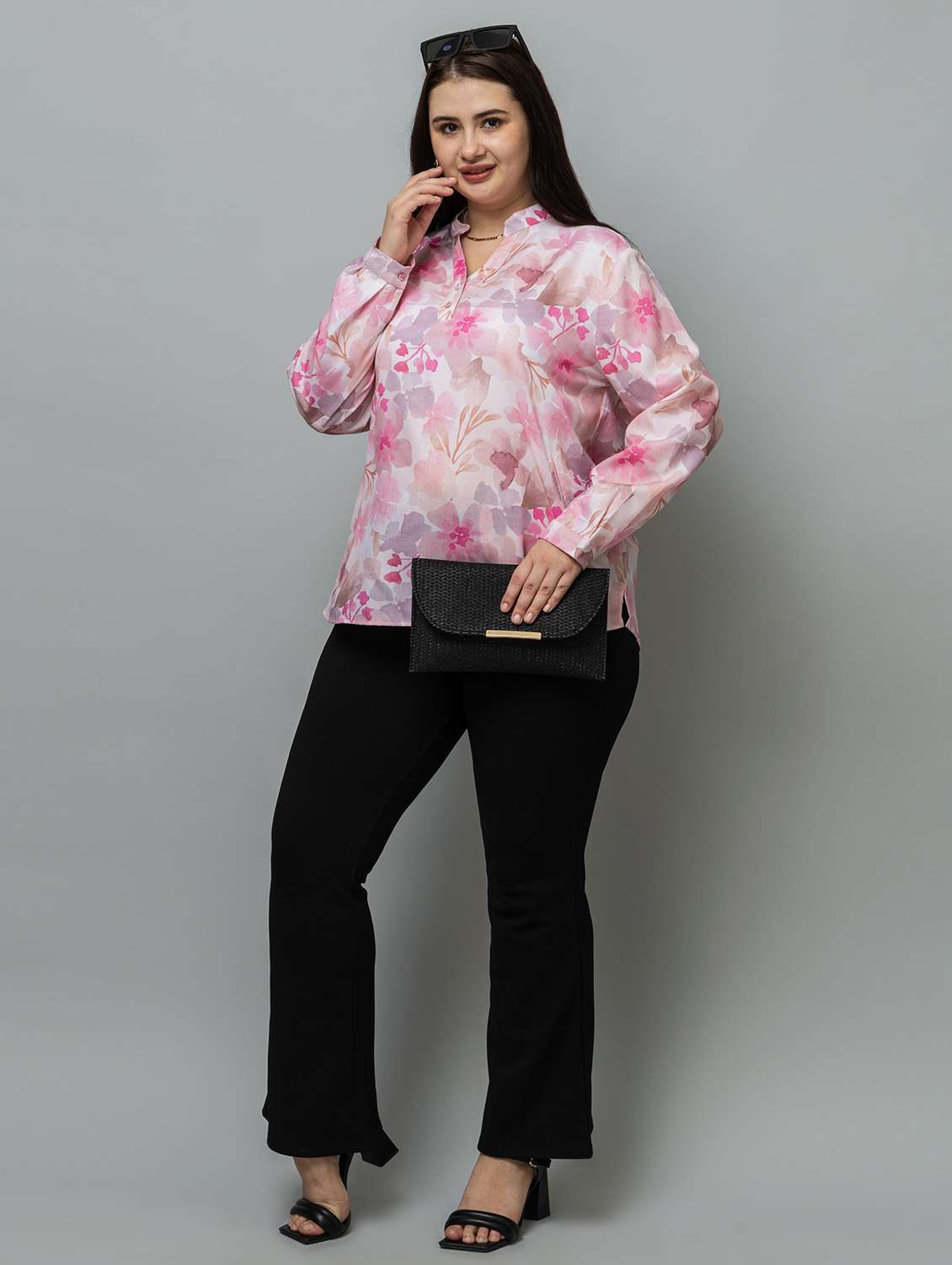 women plus size printed long sleeve top - 22443575 -  Standard Image - 6