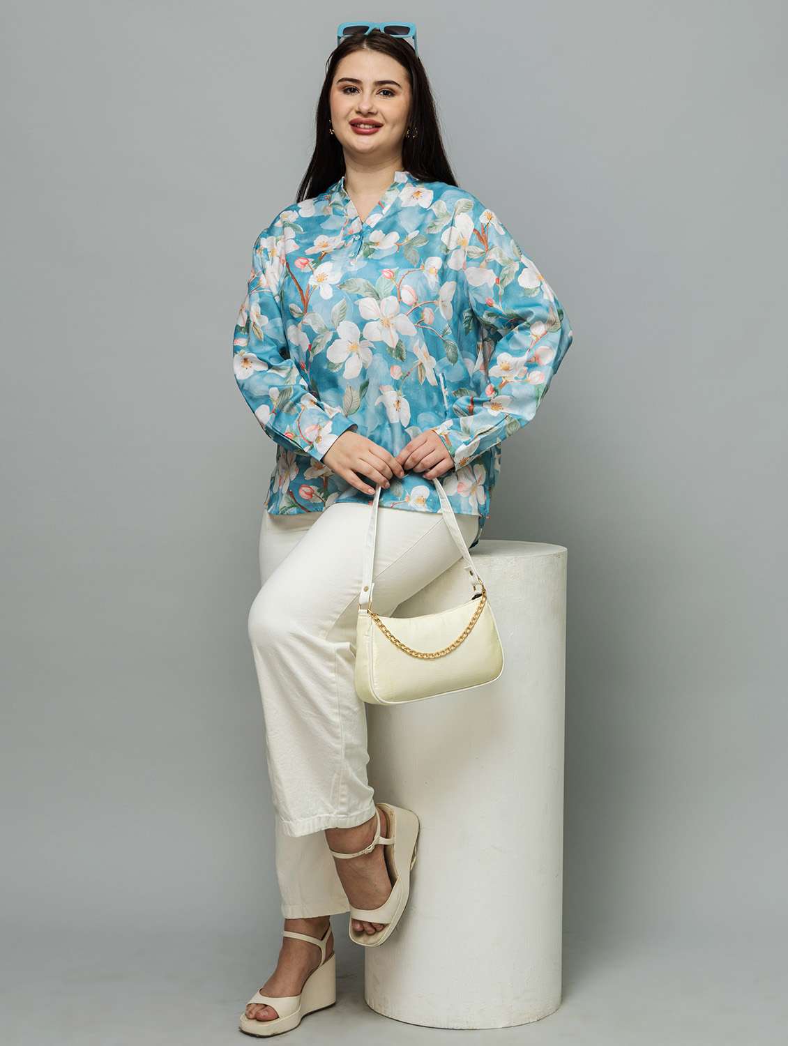 women plus size printed long sleeve top - 22443576 -  Standard Image - 6