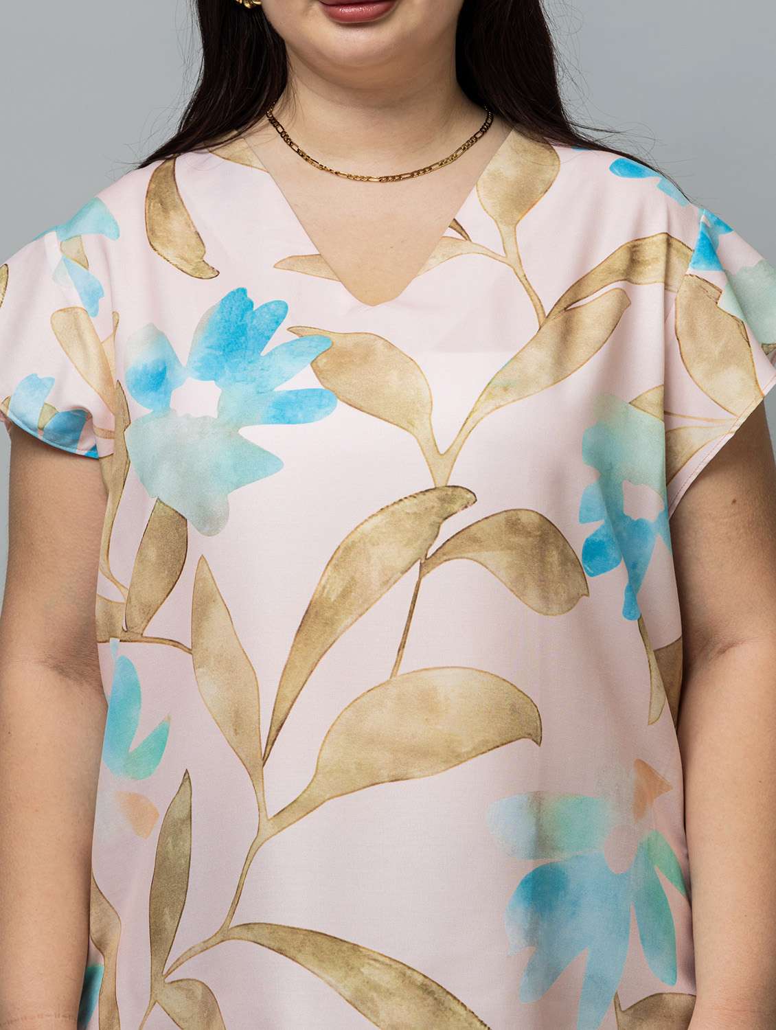 women plus size pinted short sleeve top - 22443579 -  Standard Image - 1