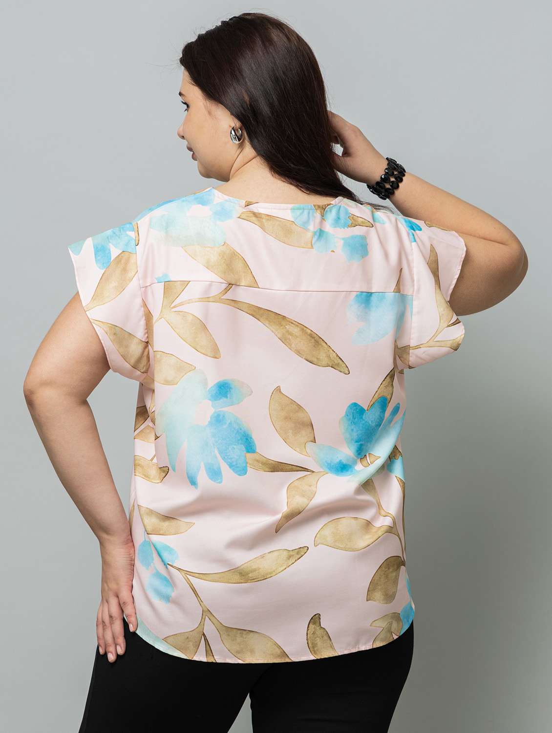 women plus size pinted short sleeve top - 22443579 -  Standard Image - 4
