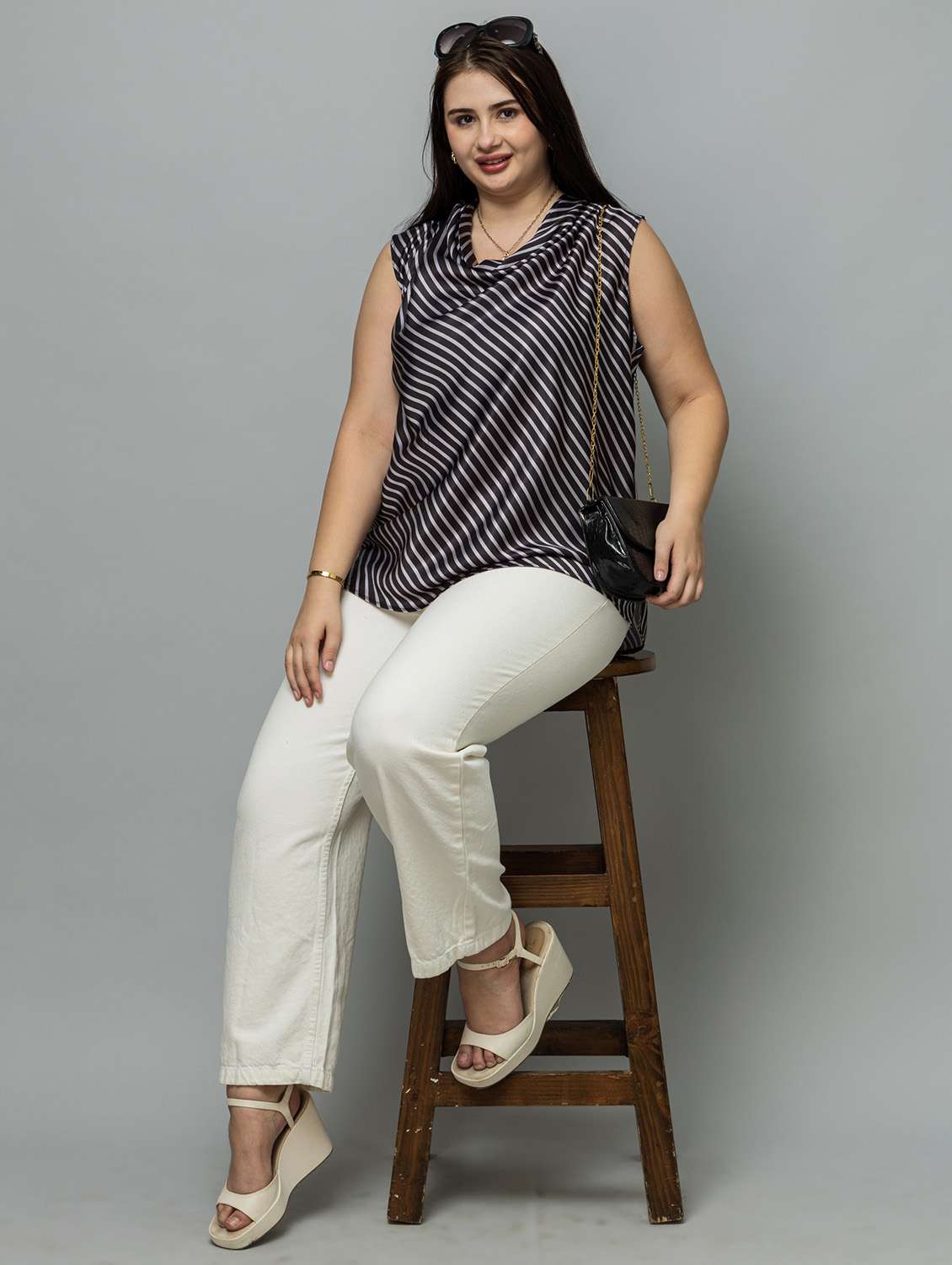 women plus size pinted sleeveless top - 22443584 -  Standard Image - 6