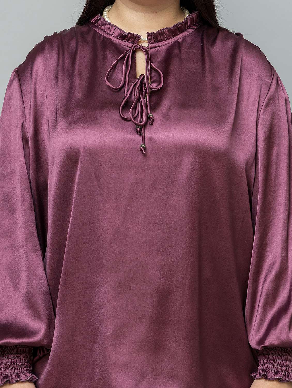 women plus size solid long sleeve top - 22443594 -  Standard Image - 1