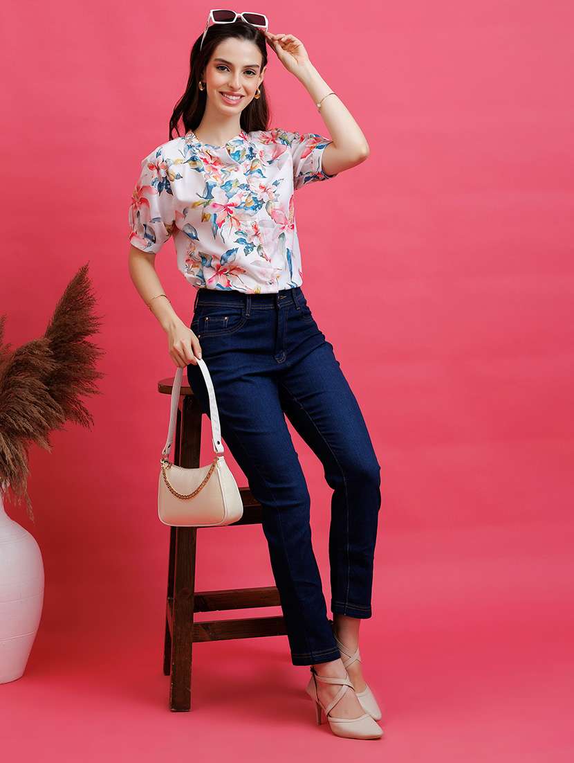 women floral pink rayon regular top - 22443615 -  Standard Image - 6