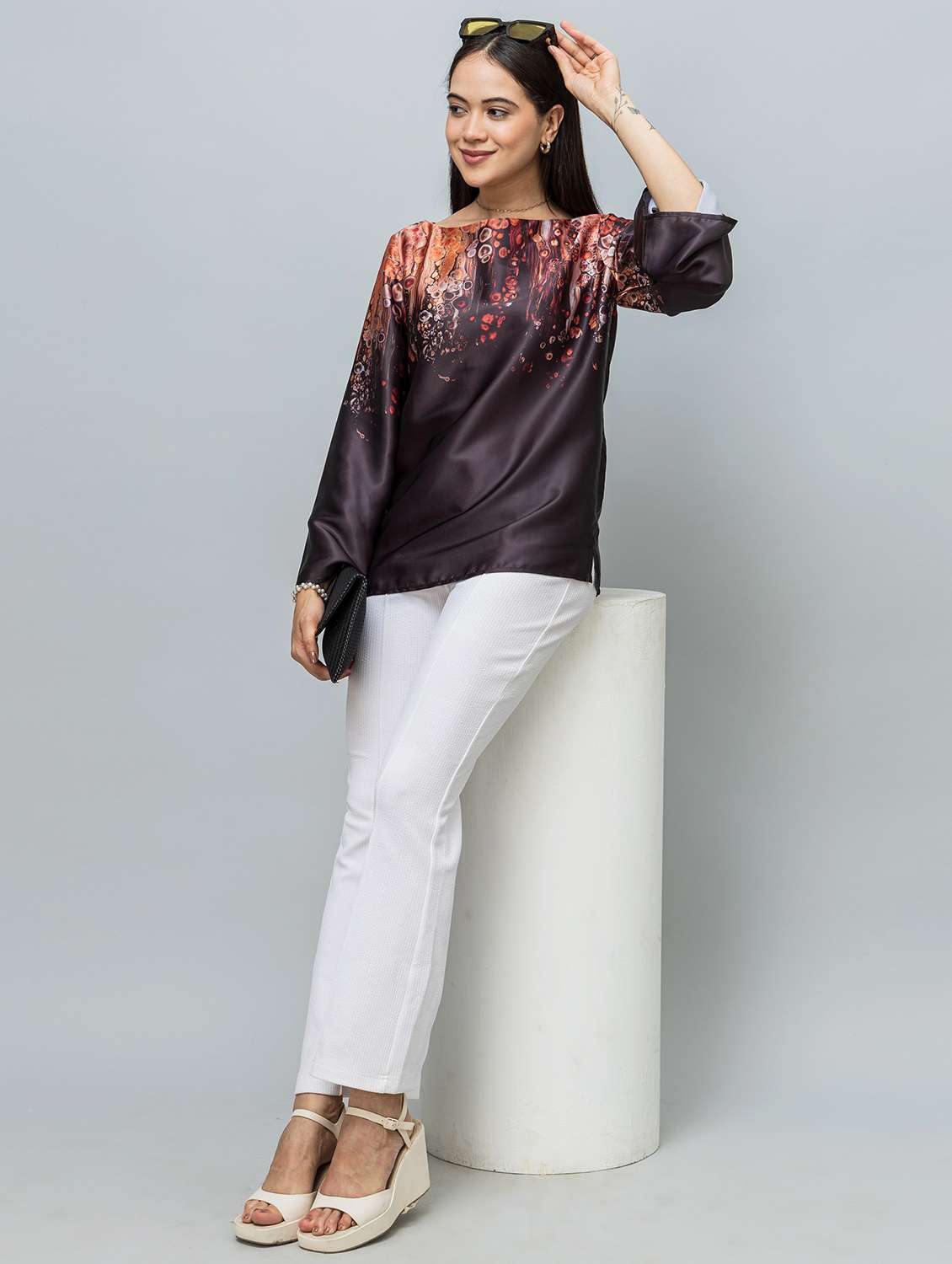 Women Printed Long Sleeve Regular Top - 22443620 -  Standard Image - 6