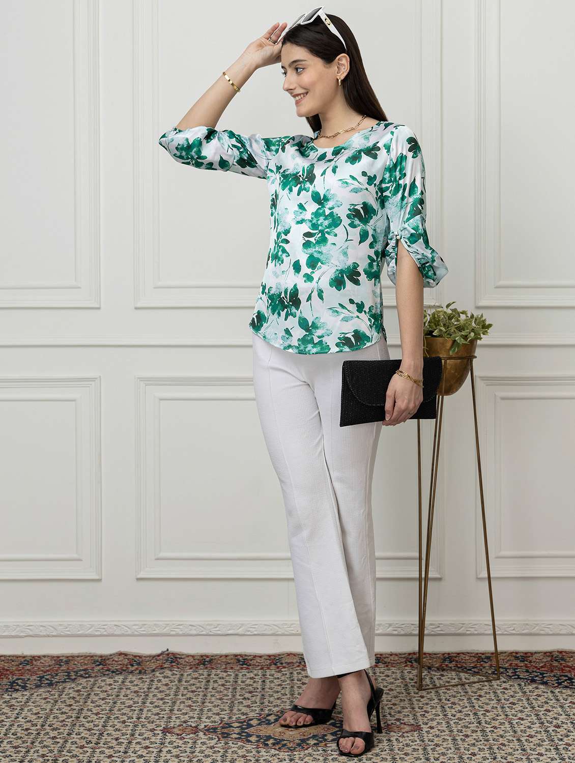 women floral satin regular top - 22443624 -  Standard Image - 6