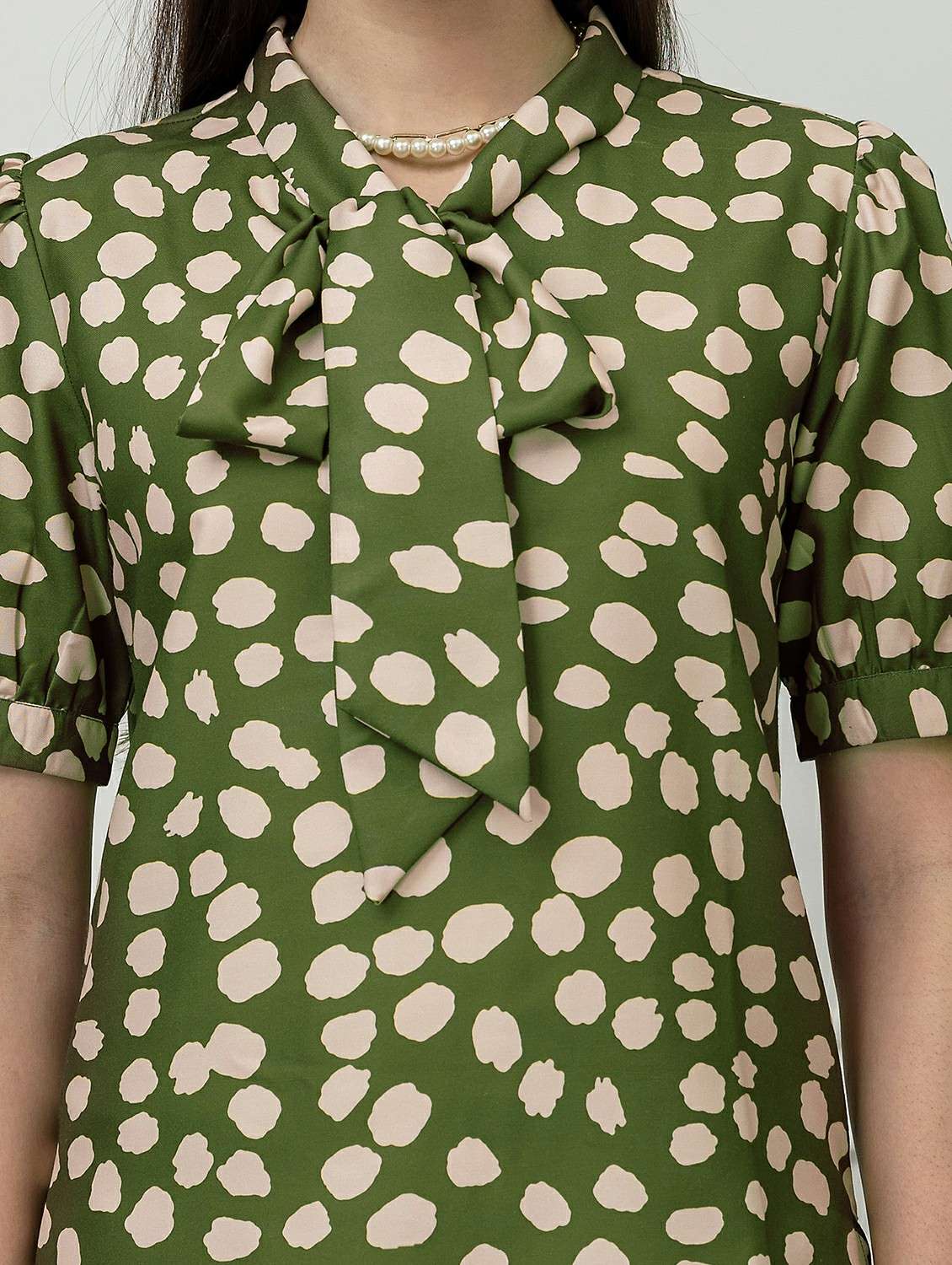 women polka dots green rayon regular top - 22443628 -  Standard Image - 1