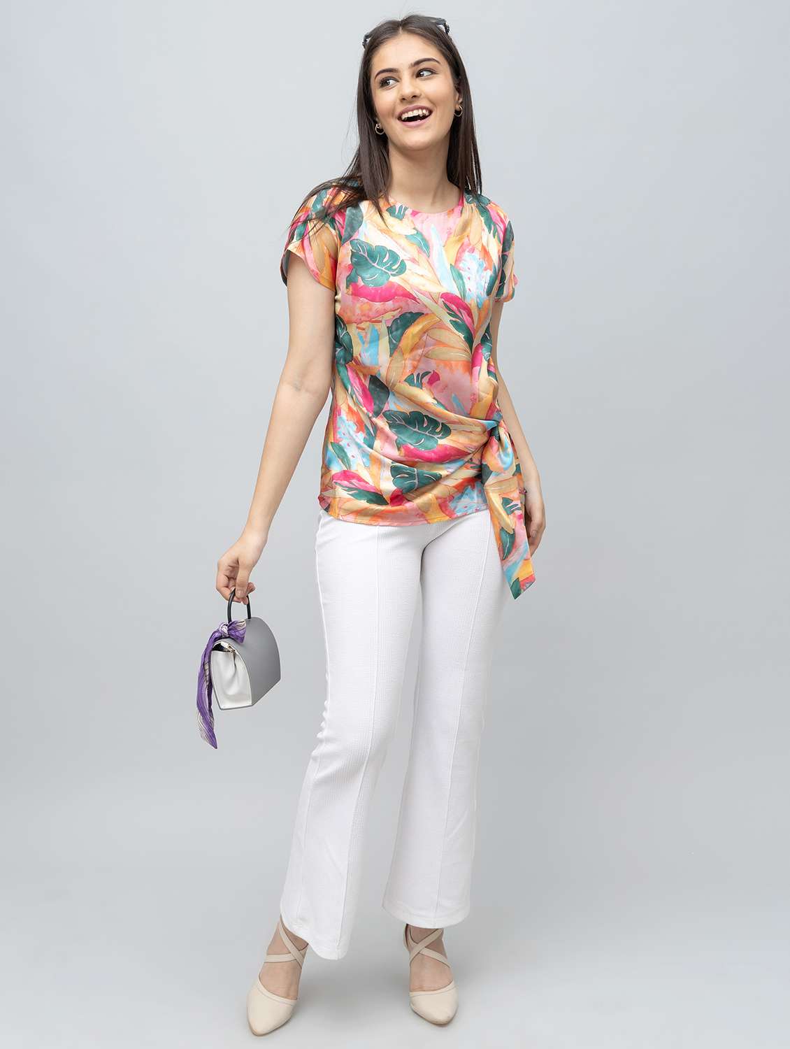 women printed short sleeve regular top - 22443637 -  Standard Image - 6
