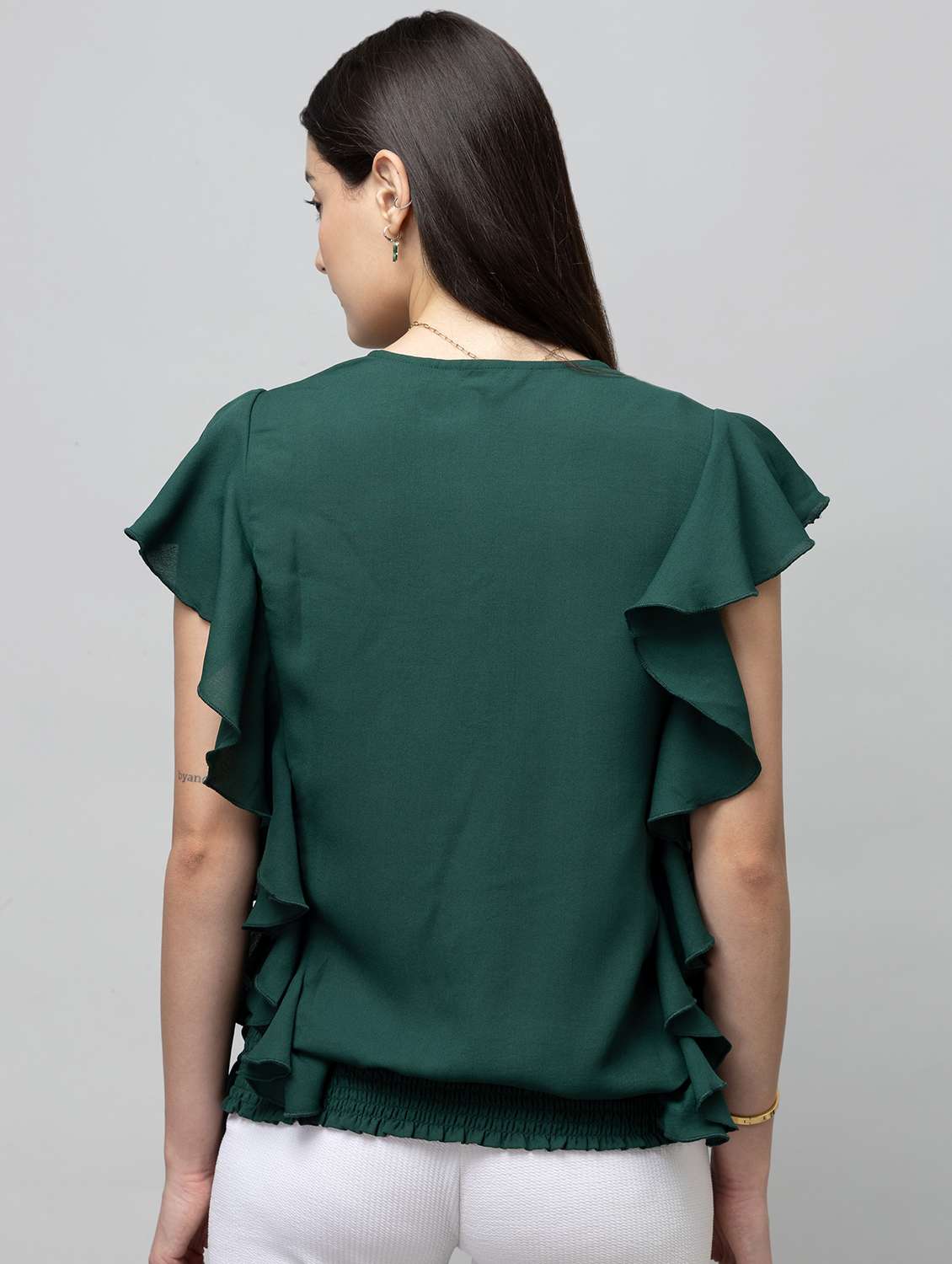 women solid short sleeve regular top - 22443642 -  Standard Image - 4
