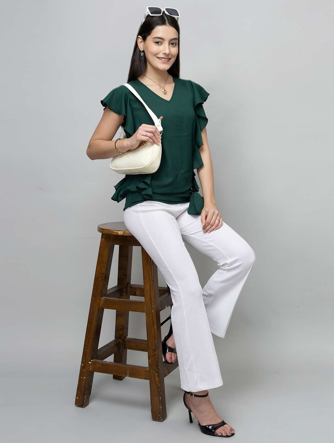 women solid short sleeve regular top - 22443642 -  Standard Image - 6