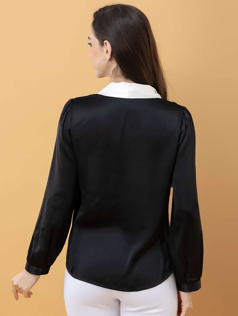 women solid long sleeve regular top - 22443655 -  Standard Image - 4