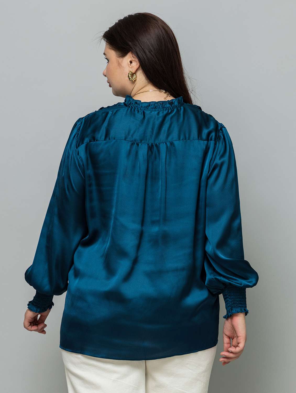 women plus size solid long sleeve regular top - 22443696 -  Standard Image - 4