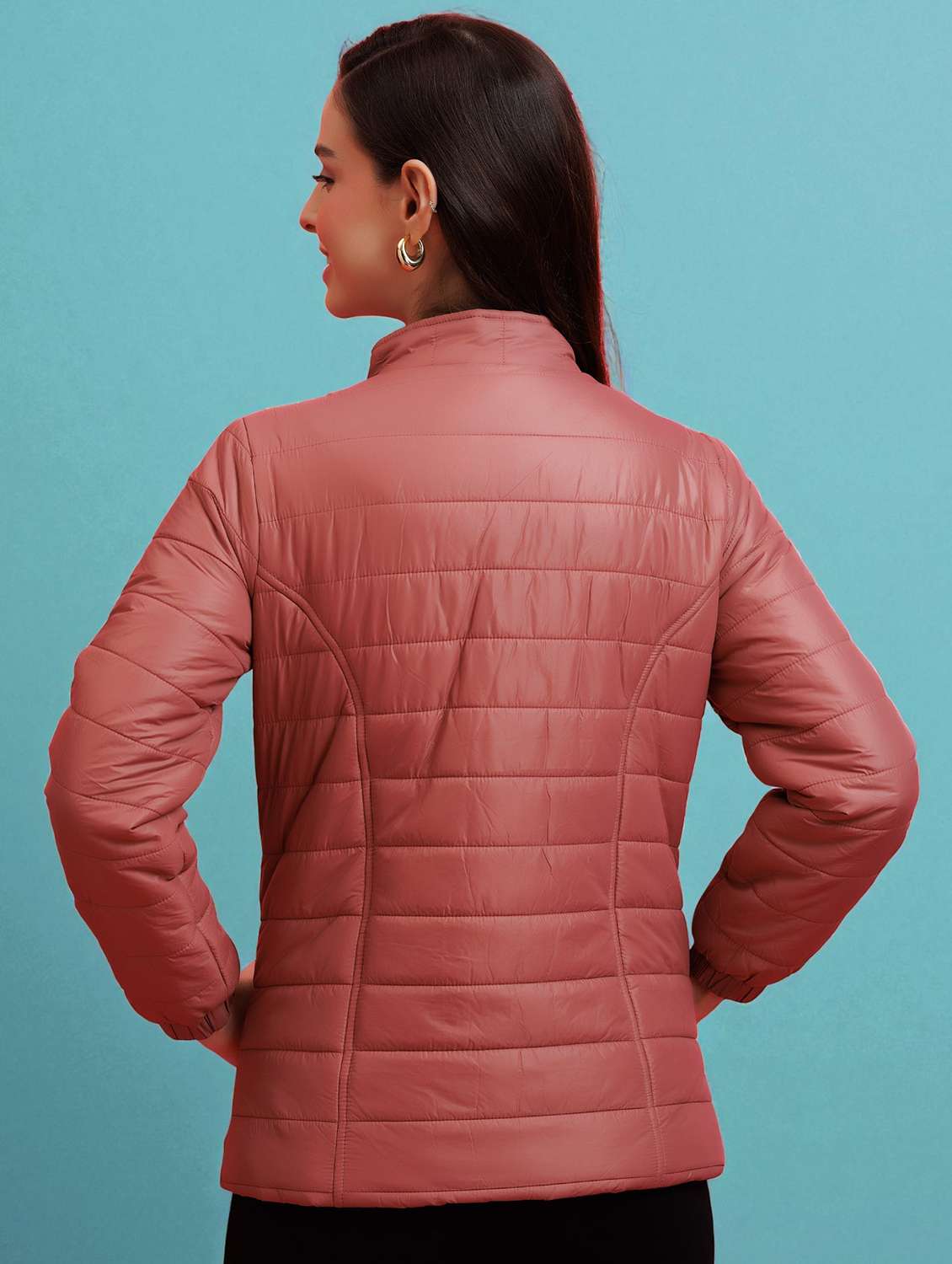women pink nylon regular jacket - 22443699 -  Standard Image - 4