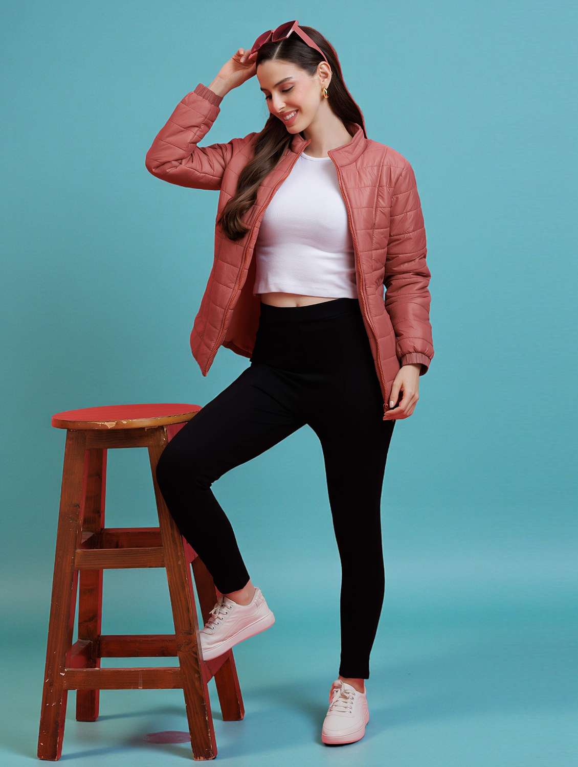 women pink nylon regular jacket - 22443699 -  Standard Image - 6