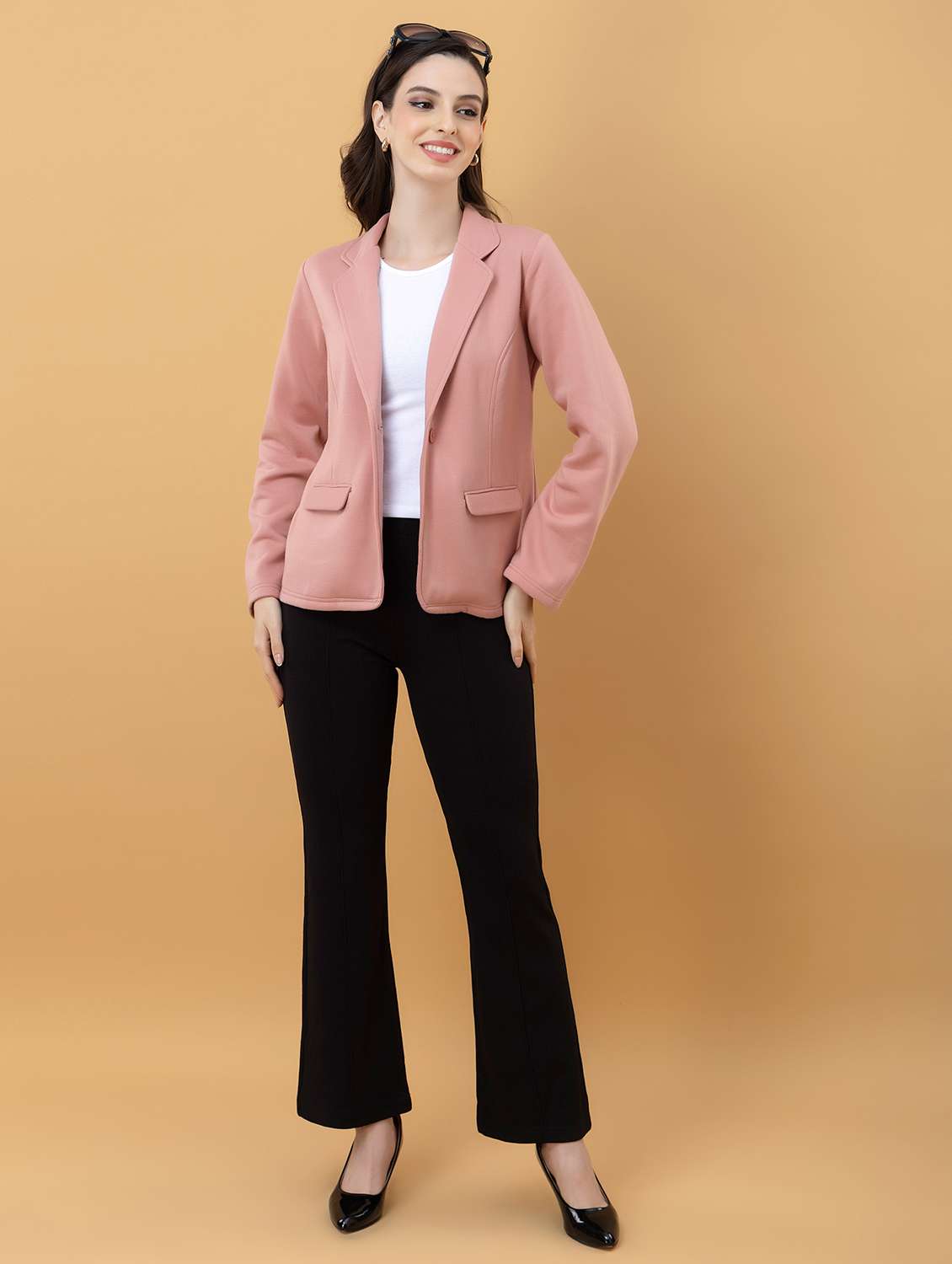 women pink fleece regular jacket - 22443701 -  Standard Image - 6