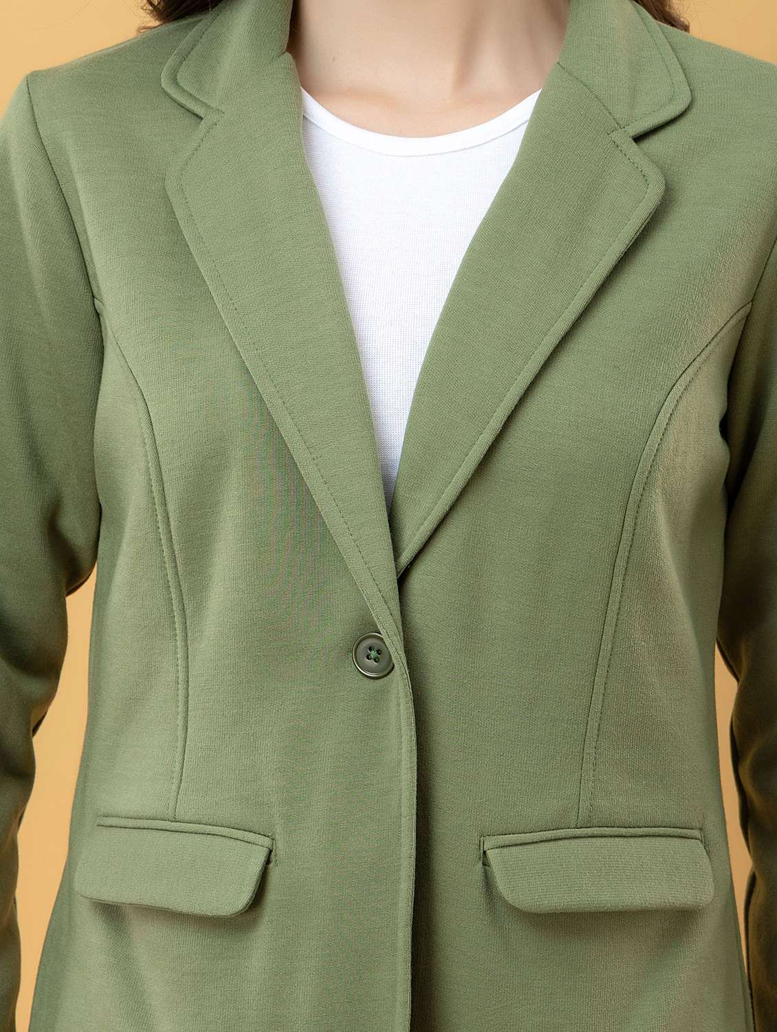women green fleece regular jacket - 22443703 -  Standard Image - 1