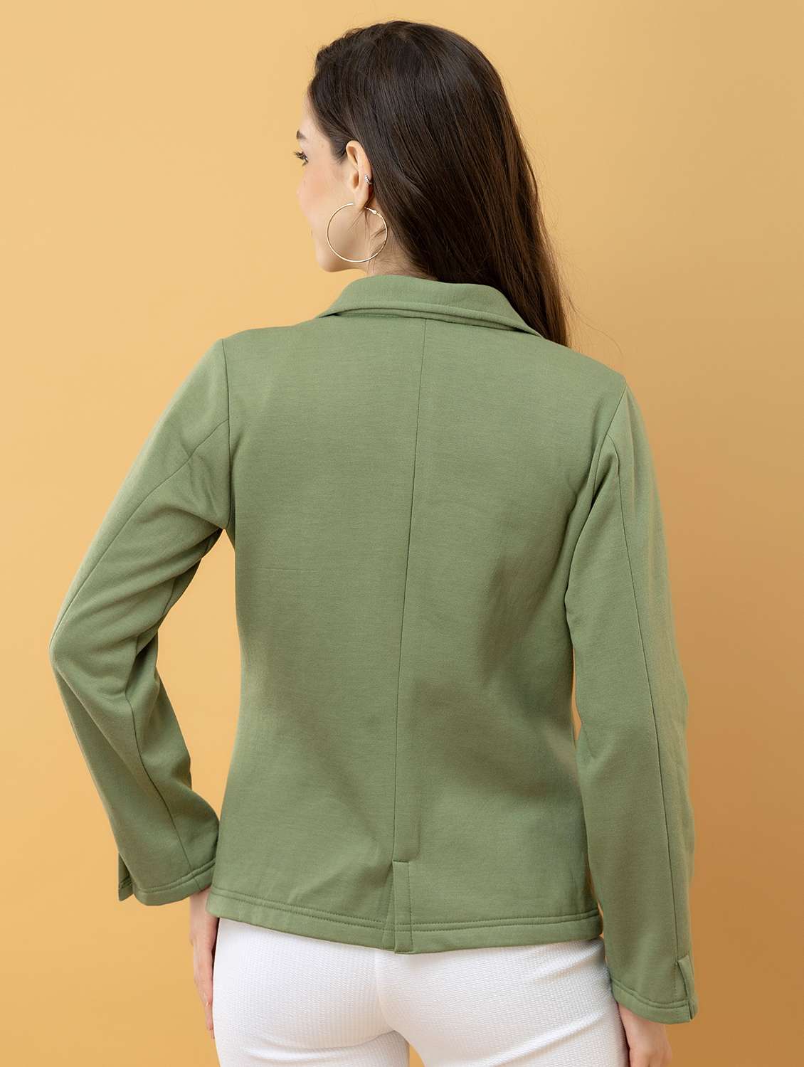 women green fleece regular jacket - 22443703 -  Standard Image - 4