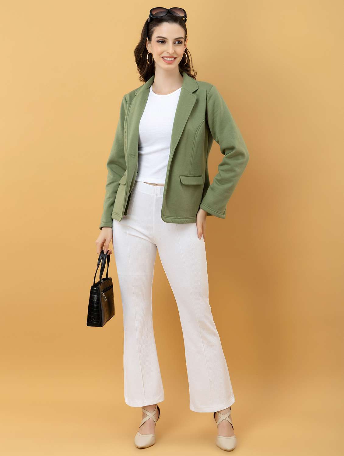 women green fleece regular jacket - 22443703 -  Standard Image - 6