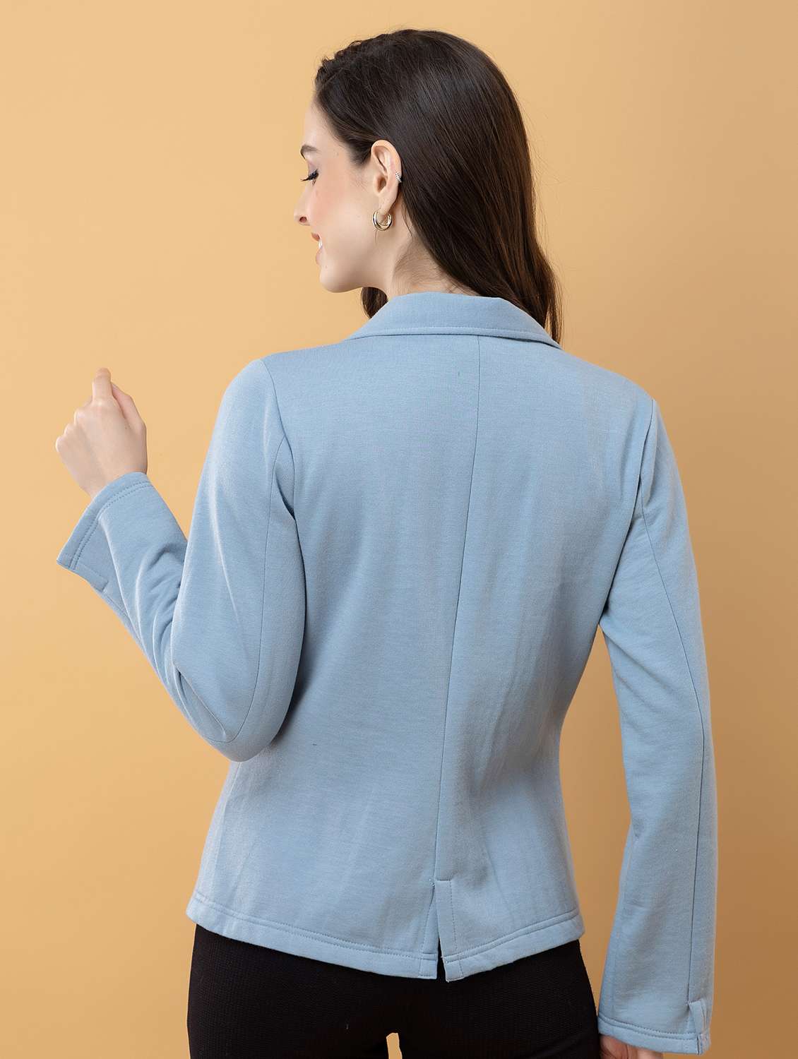 women blue fleece regular jacket - 22443704 -  Standard Image - 4