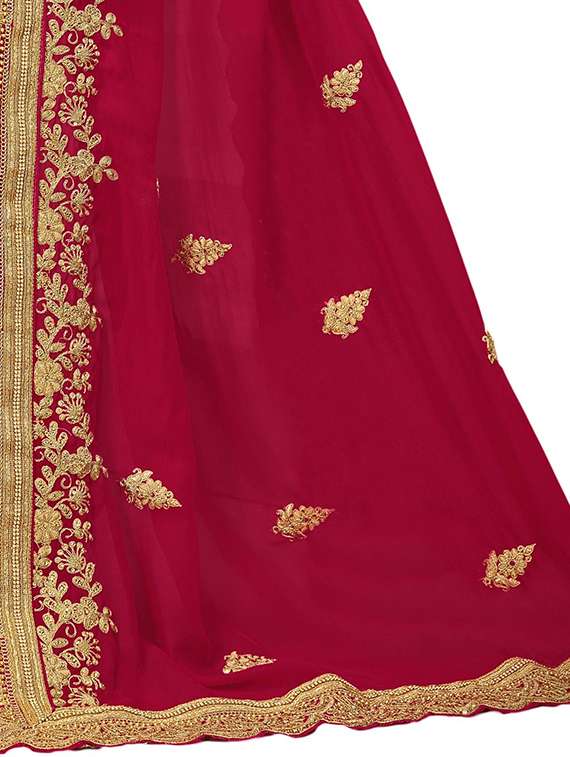 women solid with work half & half saree - 22444255 -  Standard Image - 4