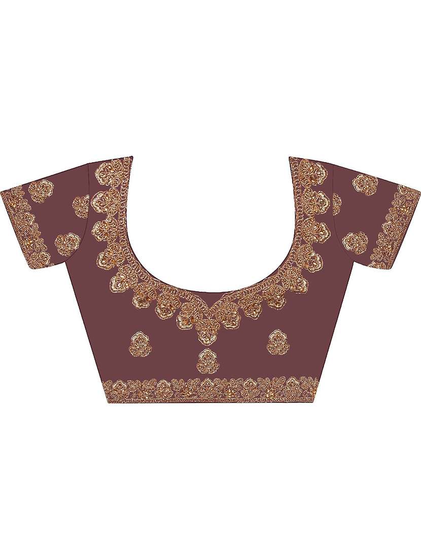 women solid with work embroidered saree - 22444549 -  Standard Image - 4