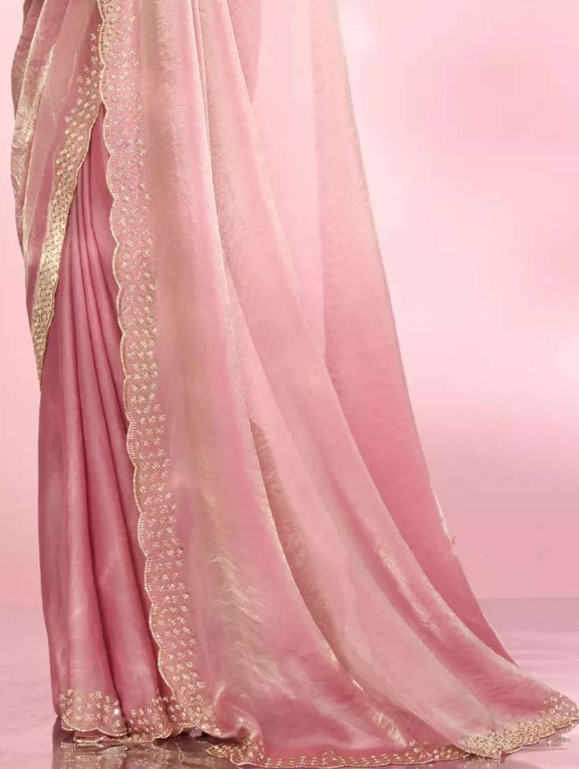 women solid with bordered saree - 22444720 -  Standard Image - 4