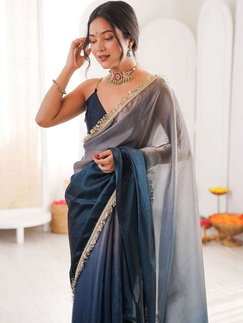 women ombre bordered saree - 22444953 -  Standard Image - 1