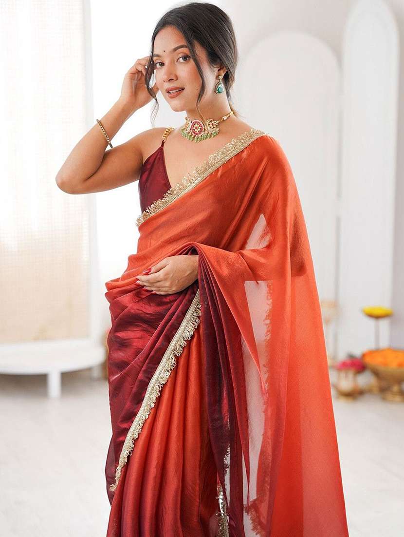 women ombre bordered saree - 22444956 -  Standard Image - 1
