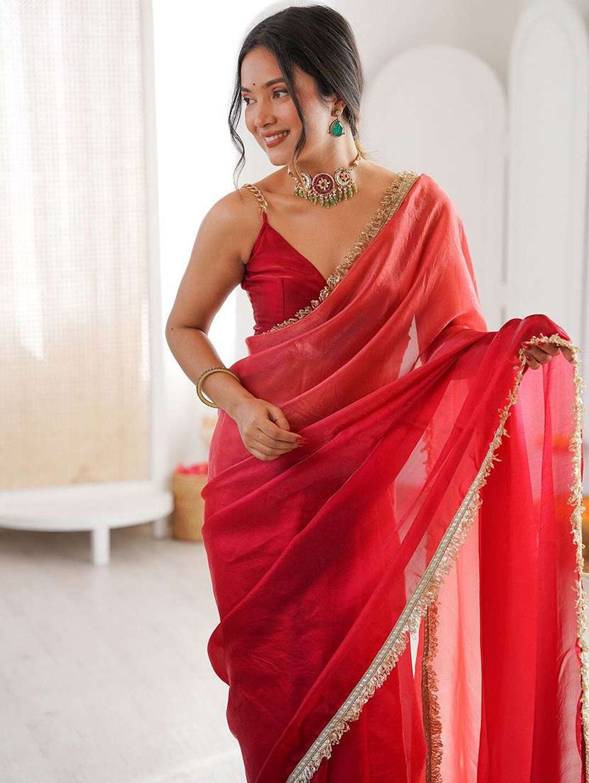women ombre bordered saree - 22444958 -  Standard Image - 1