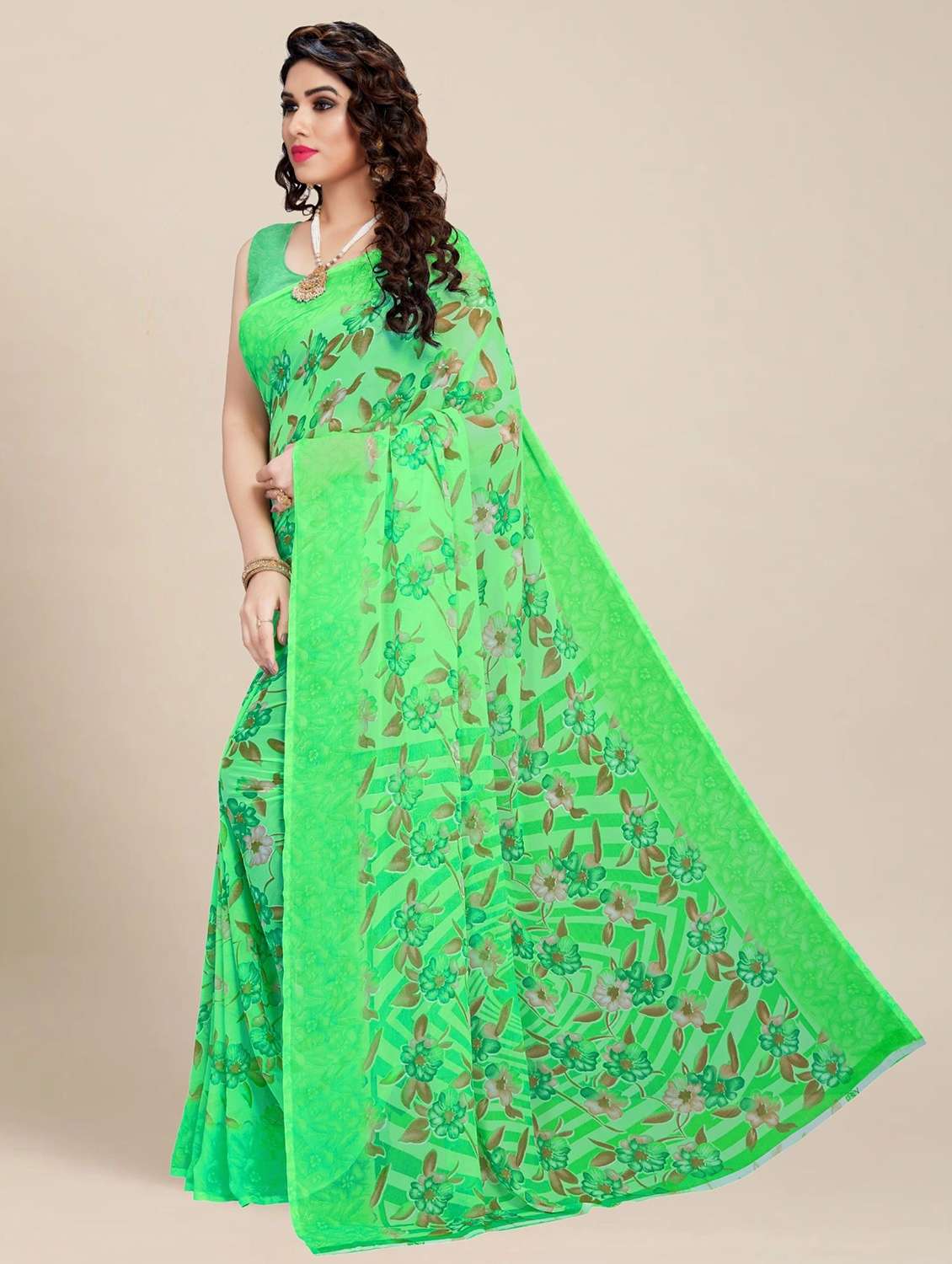 women pack of 2 printed combo saree - 22444962 -  Standard Image - 1