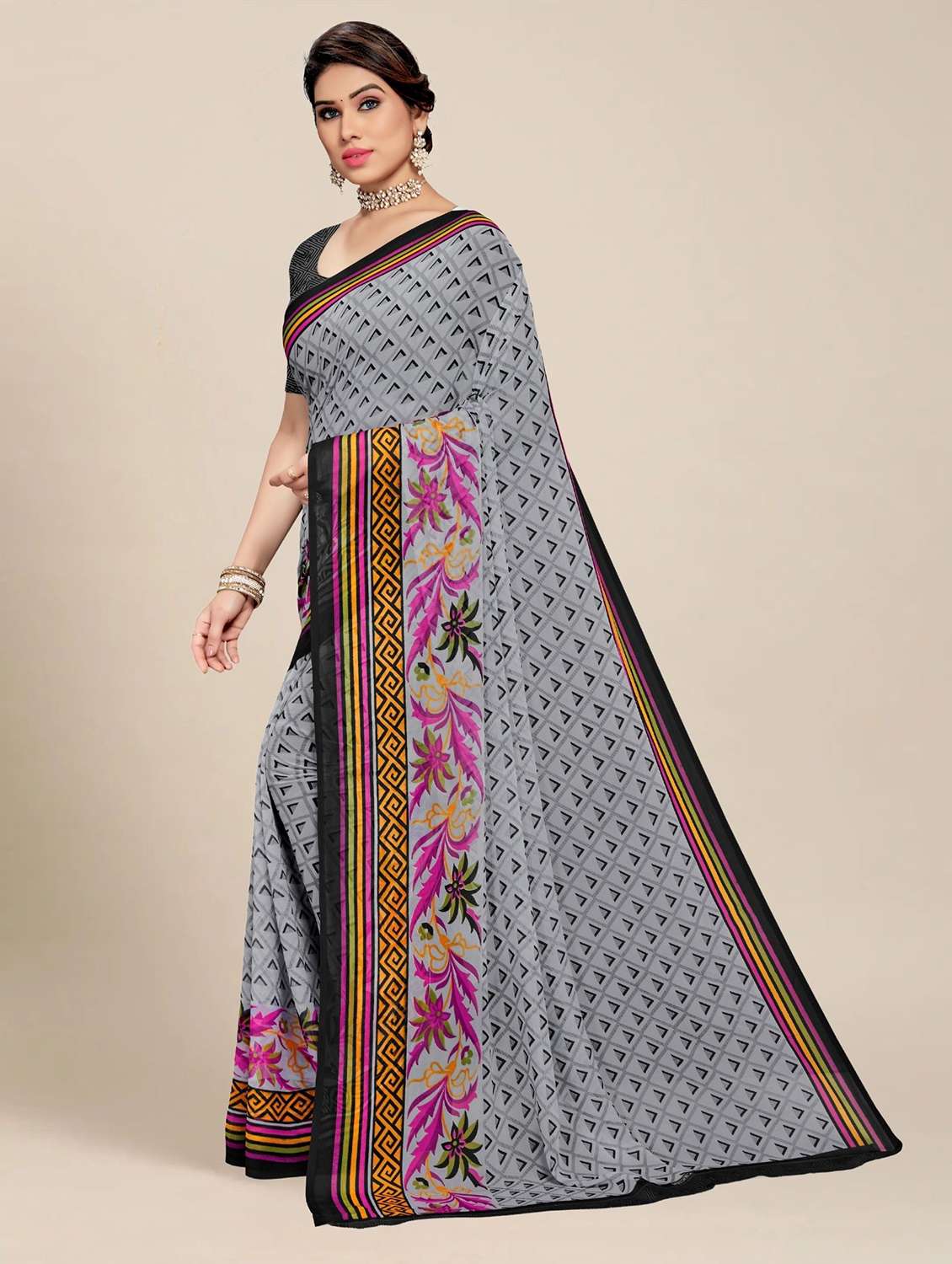 women pack of 2 printed combo saree - 22444964 -  Standard Image - 1