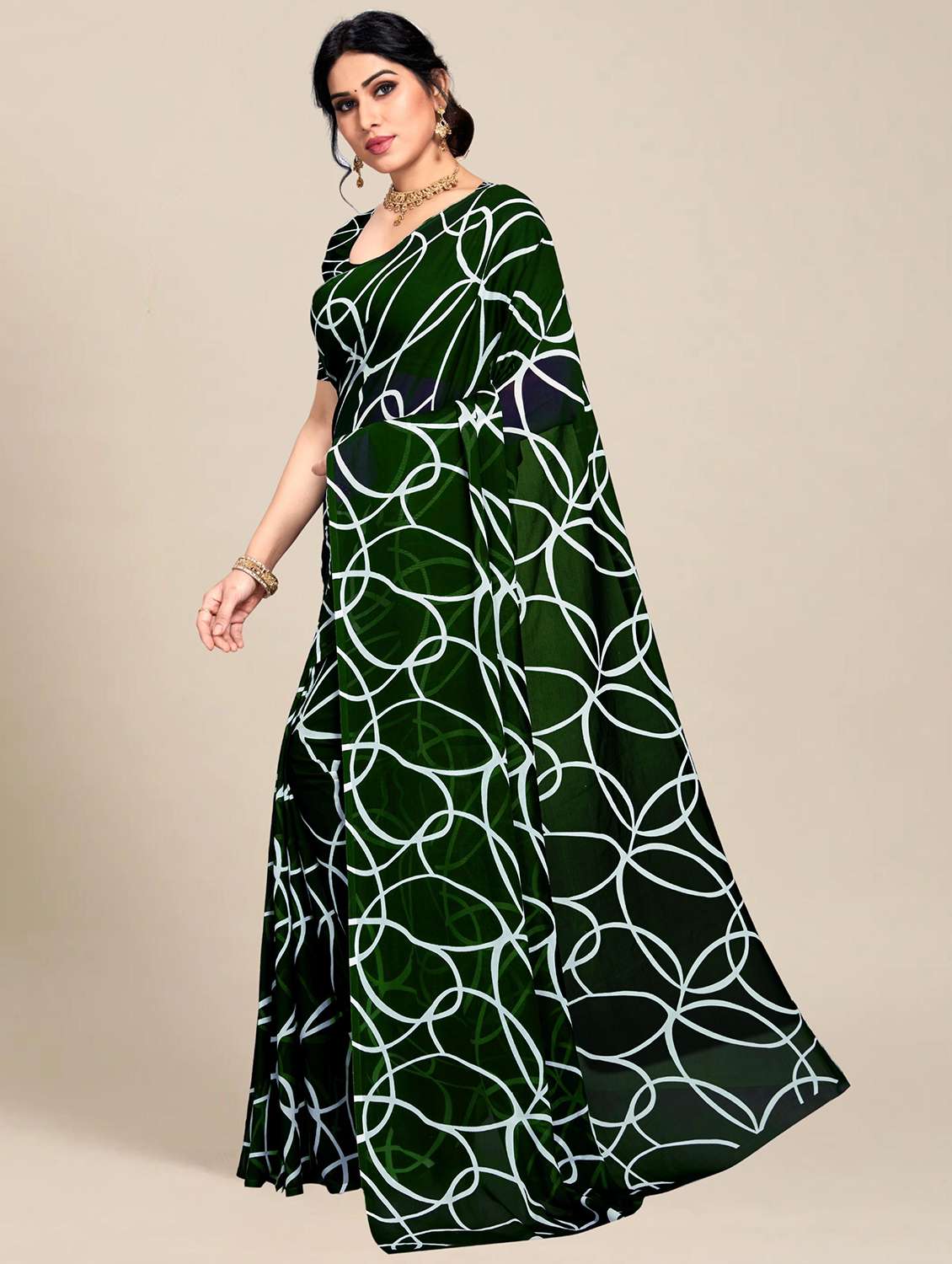 women pack of 2 printed combo saree - 22444967 -  Standard Image - 1