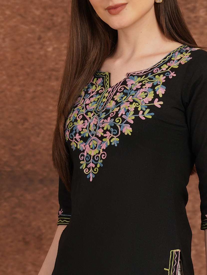 women black cotton a-line kurta - 22444992 -  Standard Image - 1