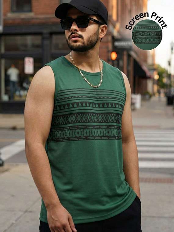men green cotton chest print t-shirt - 22444997 -  Standard Image - 1