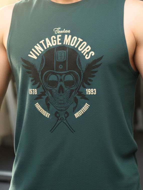 men printed sleeveless  t-shirt - 22445000 -  Standard Image - 1