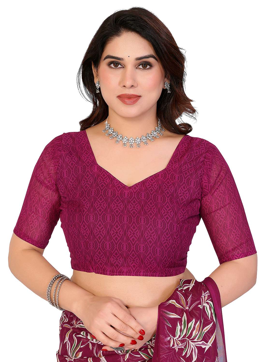 Women Pack Of 2 Printed Saree With Blouse - 22445235 -  Standard Image - 4