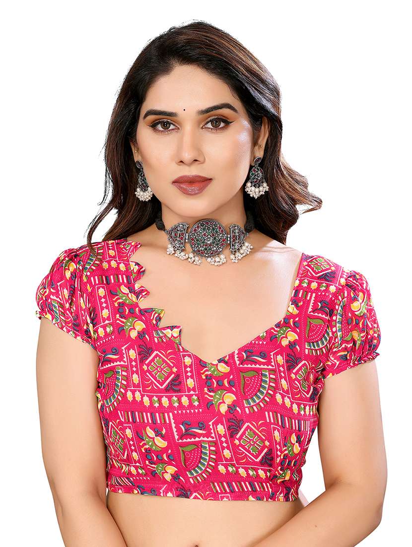 women pack of 2 printed saree with blouse - 22445436 -  Standard Image - 4